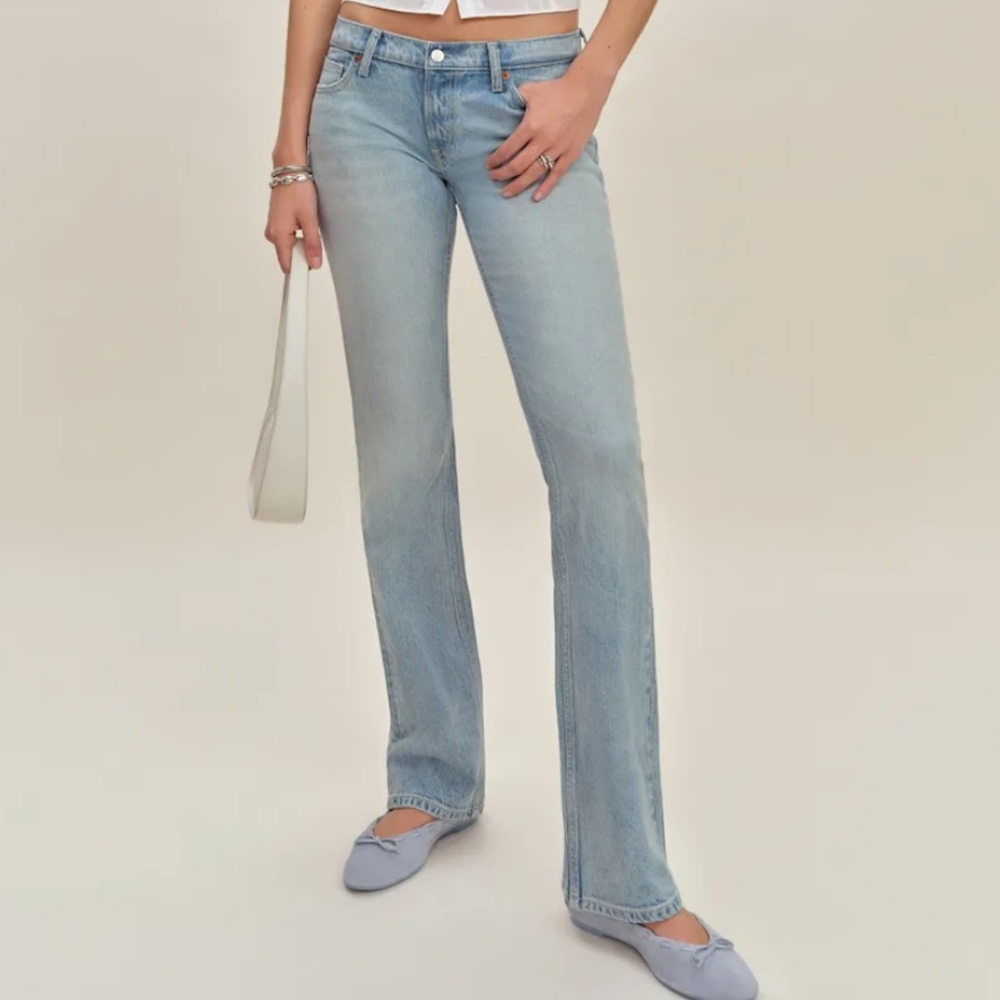 NWT Reformation x Devon Lee Carlson Light Wash Boot Cut Kenny Jeans - Picture 3 of 7